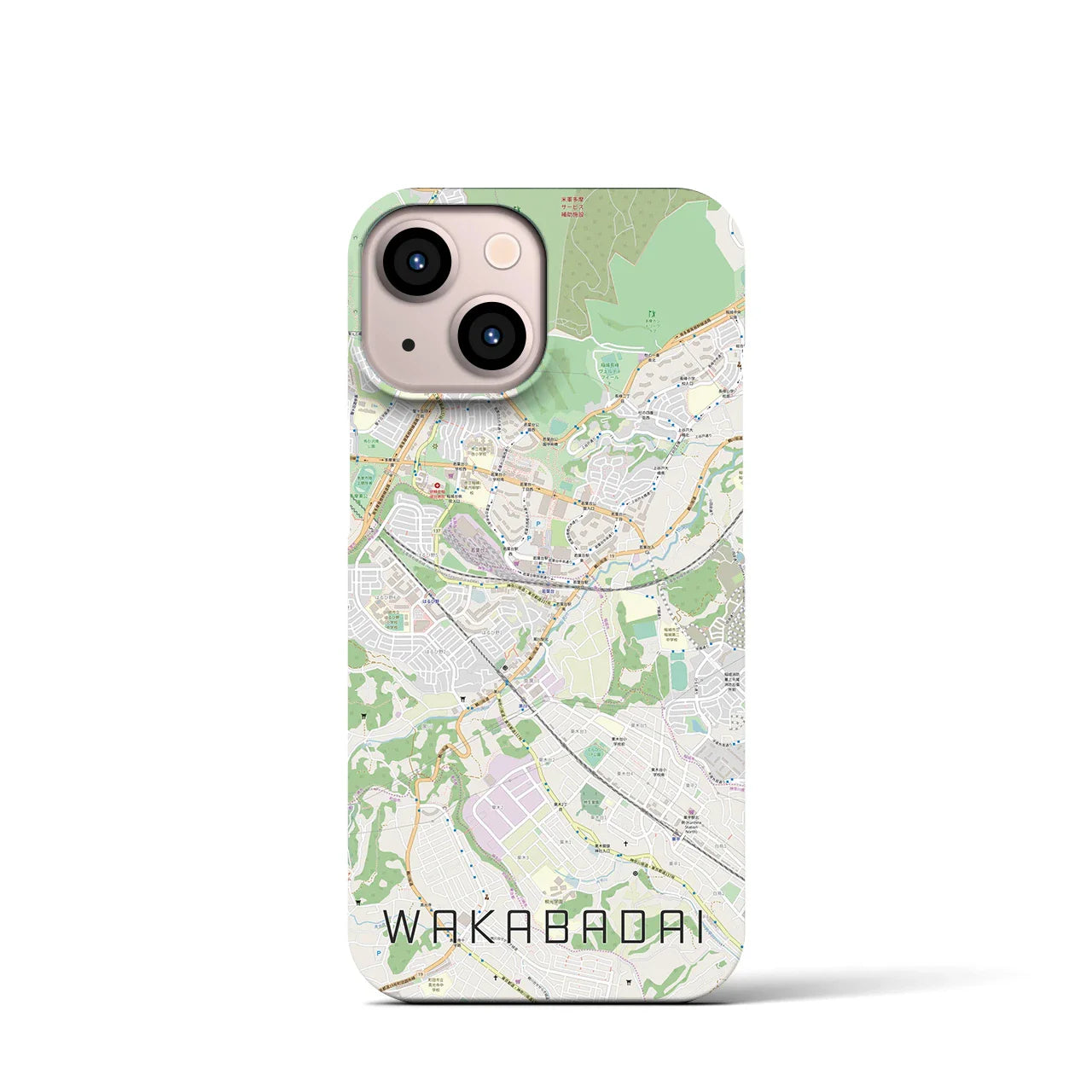 【若葉台(神奈川県)】地図柄iPhoneケース(バックカバータイプ)