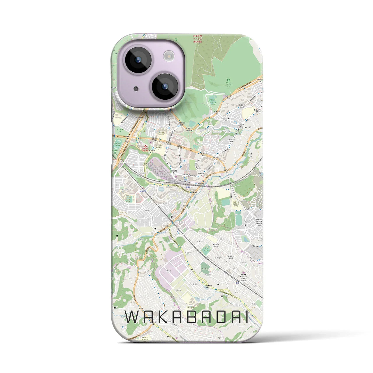 【若葉台(神奈川県)】地図柄iPhoneケース(バックカバータイプ)