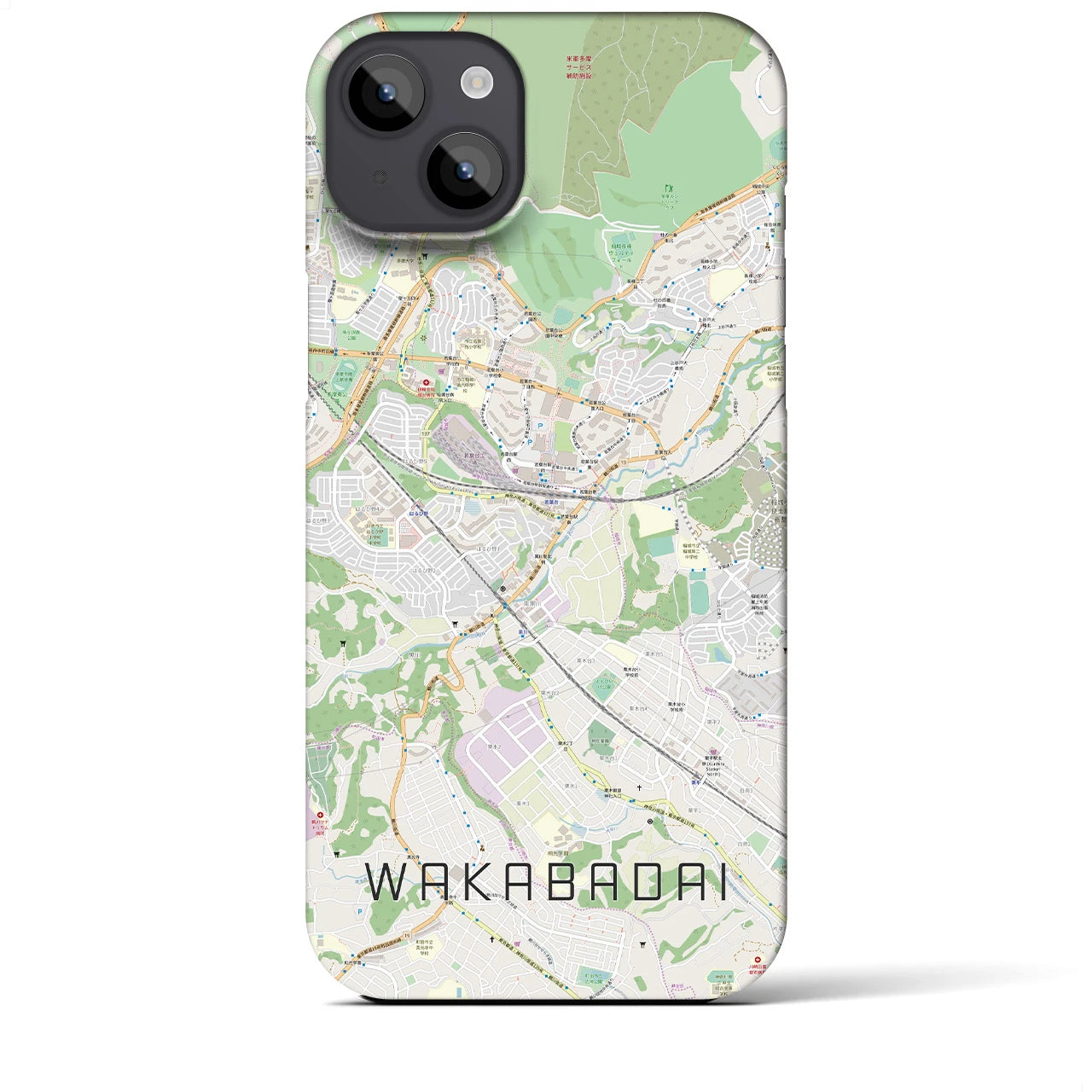 【若葉台(神奈川県)】地図柄iPhoneケース(バックカバータイプ)