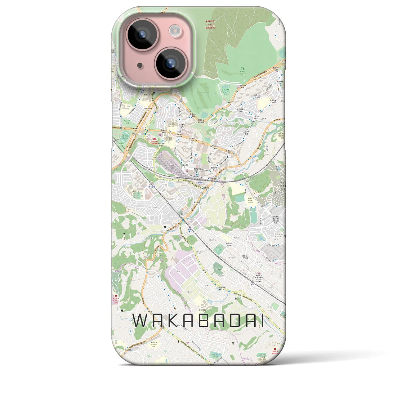【若葉台(神奈川県)】地図柄iPhoneケース(バックカバータイプ)