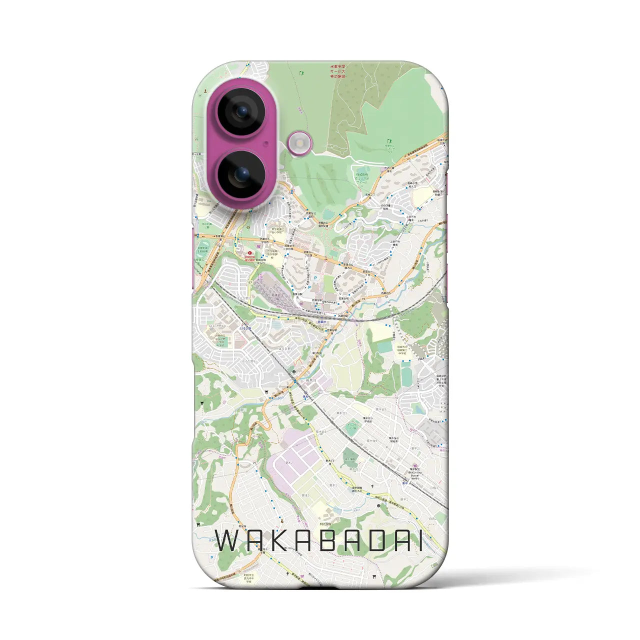 【若葉台(神奈川県)】地図柄iPhoneケース(バックカバータイプ)