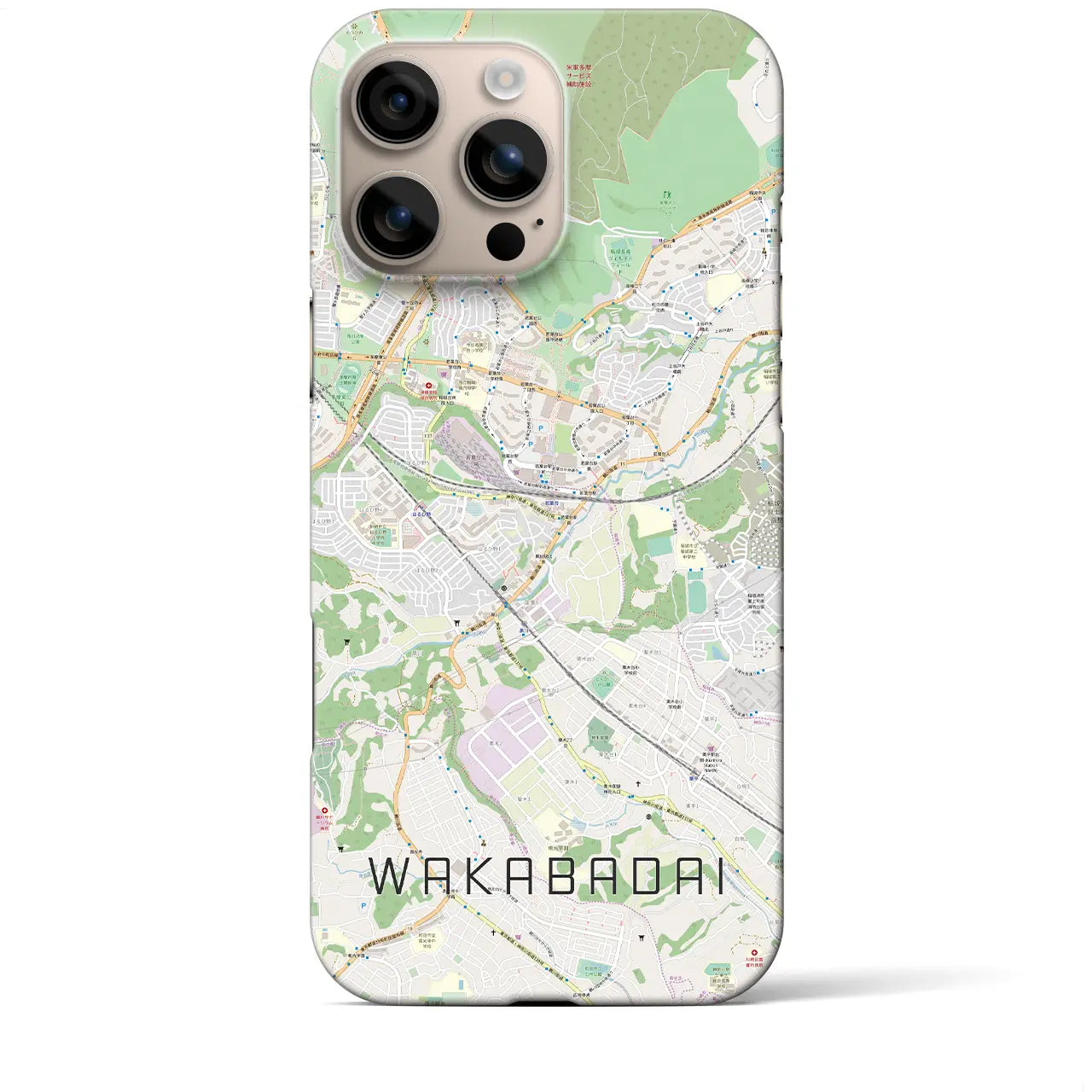 【若葉台(神奈川県)】地図柄iPhoneケース(バックカバータイプ)
