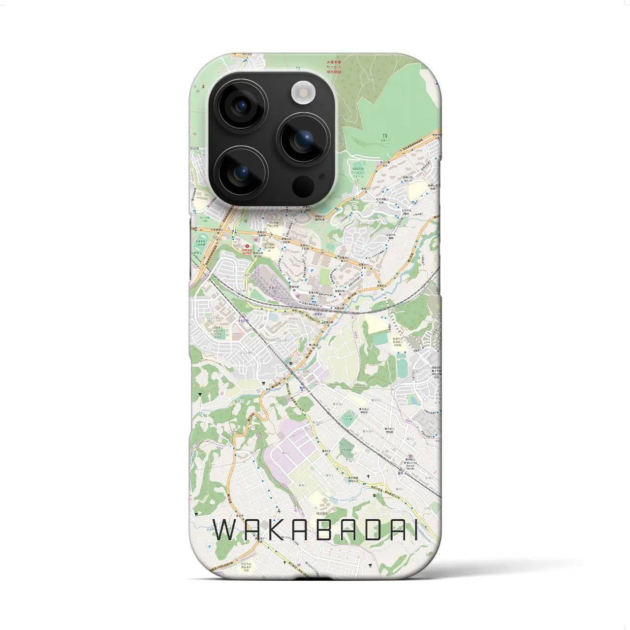 【若葉台(神奈川県)】地図柄iPhoneケース(バックカバータイプ)