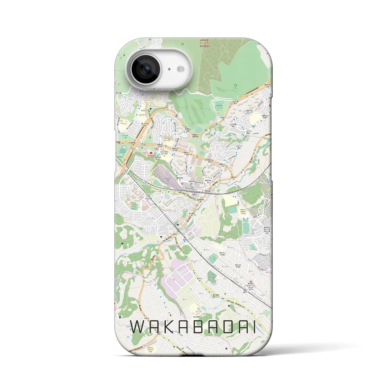 【若葉台(神奈川県)】地図柄iPhoneケース(バックカバータイプ)