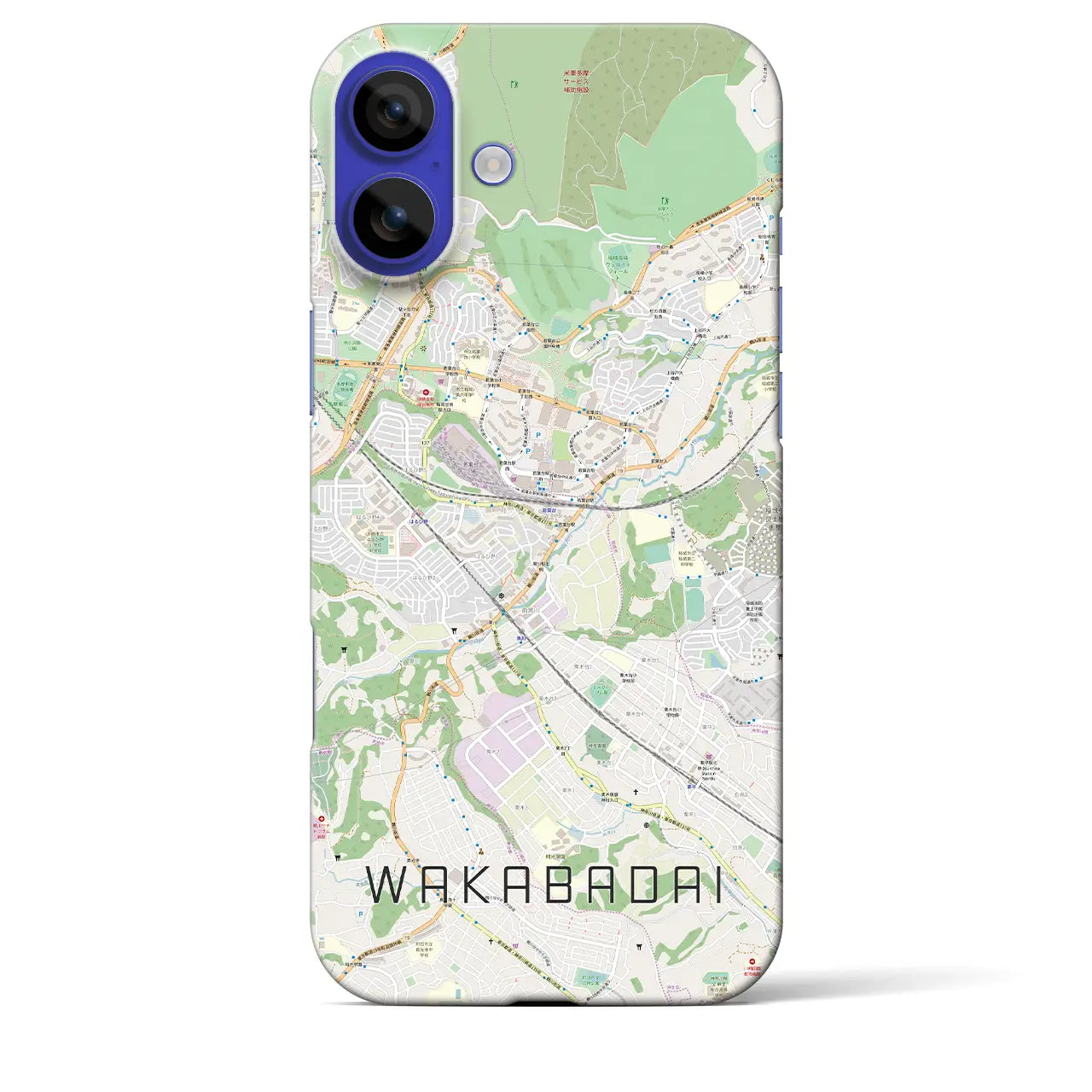 【若葉台(神奈川県)】地図柄iPhoneケース(バックカバータイプ)