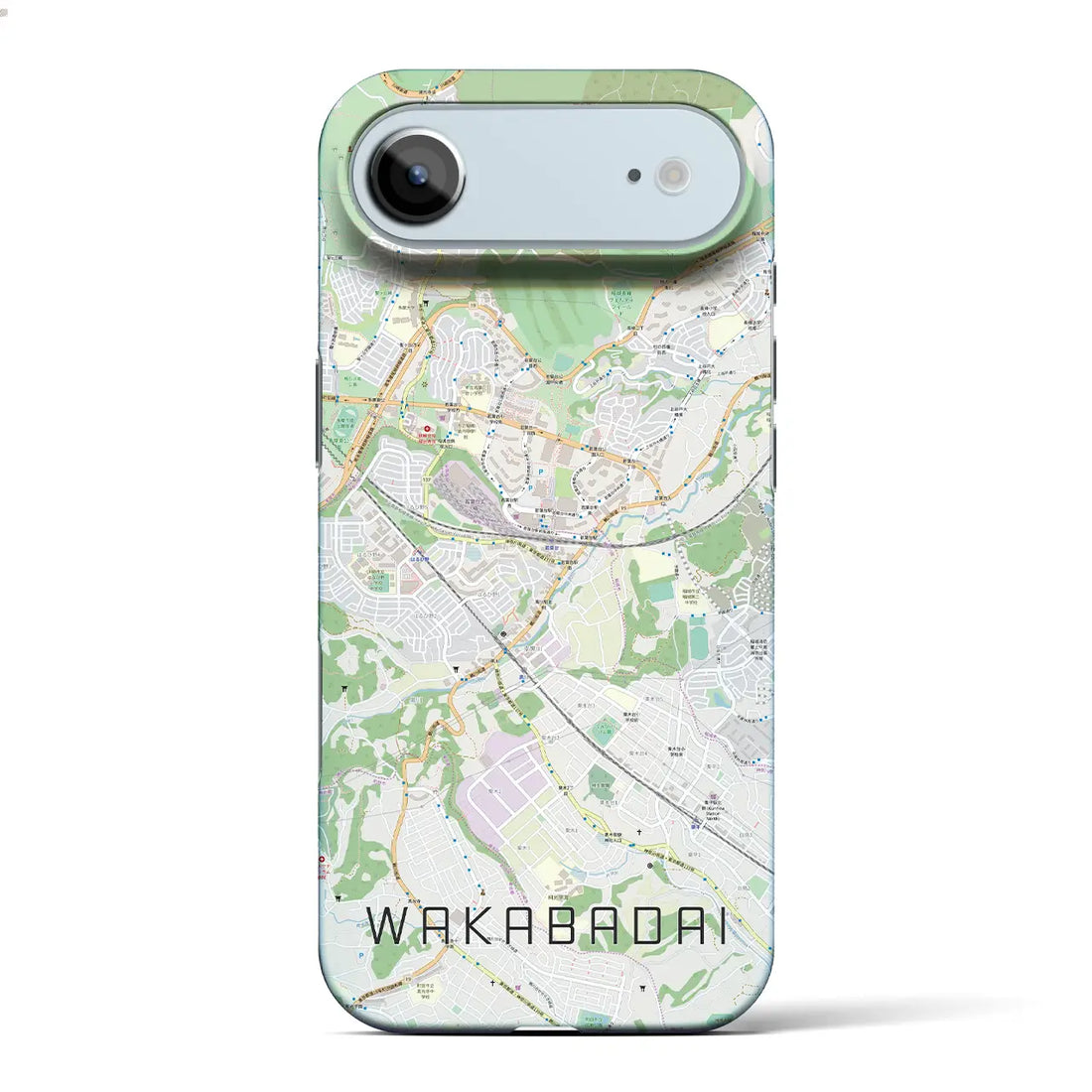 【若葉台(神奈川県)】地図柄iPhoneケース(バックカバータイプ)ナチュラル・iPhone 17 Pro Max 用