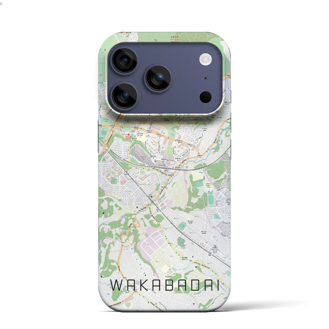 【若葉台(神奈川県)】地図柄iPhoneケース(バックカバータイプ)