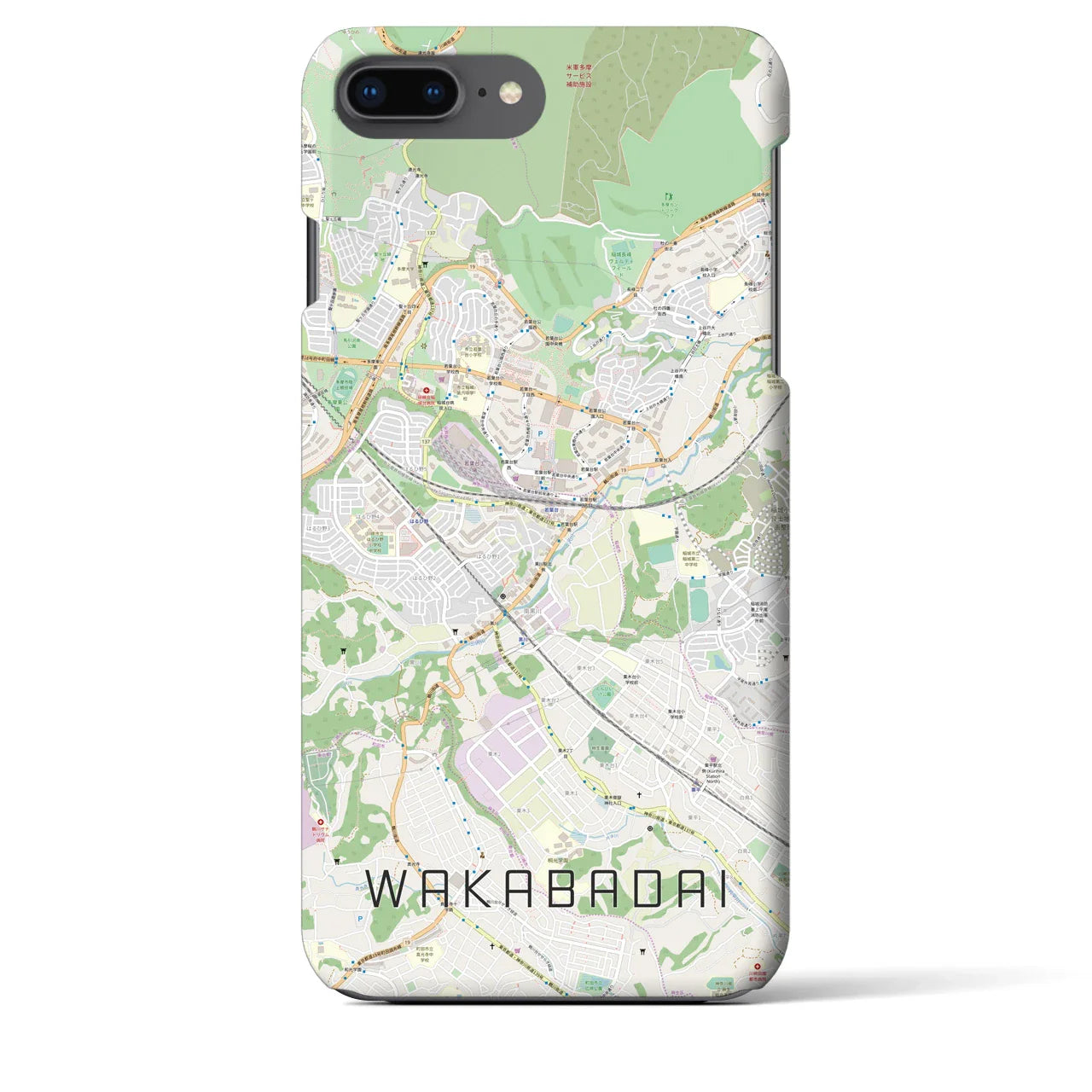 【若葉台(神奈川県)】地図柄iPhoneケース(バックカバータイプ)