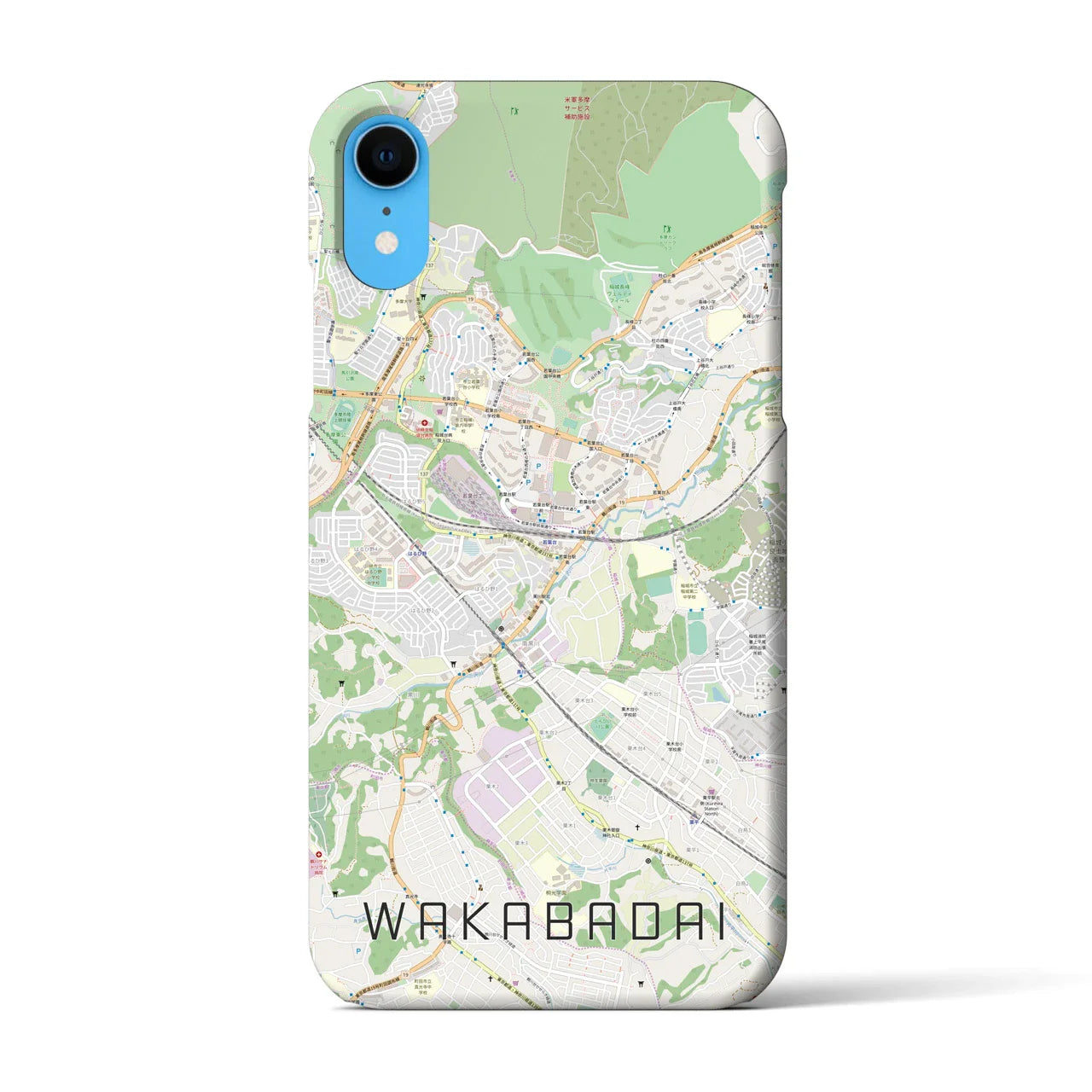 【若葉台(神奈川県)】地図柄iPhoneケース(バックカバータイプ)