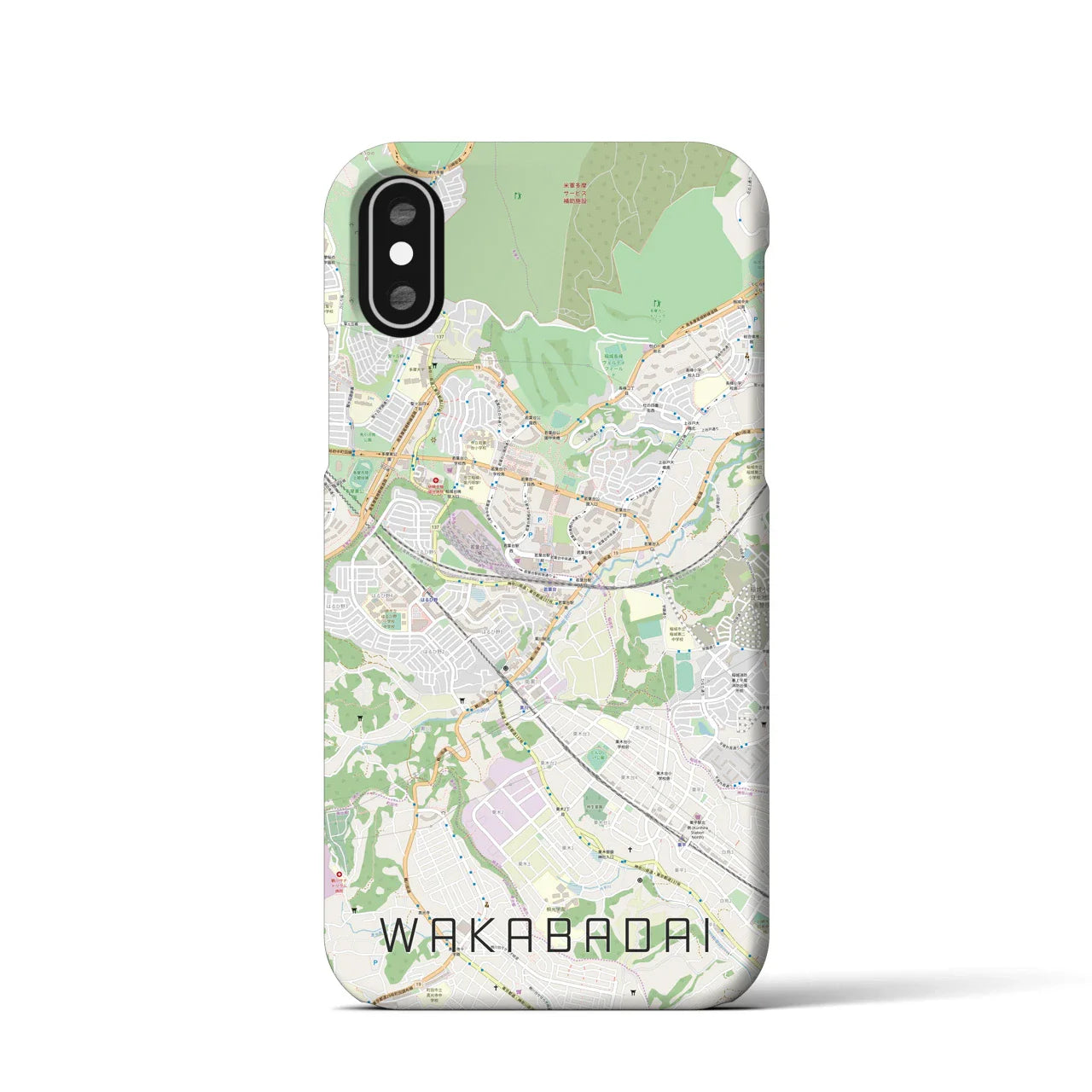 【若葉台(神奈川県)】地図柄iPhoneケース(バックカバータイプ)