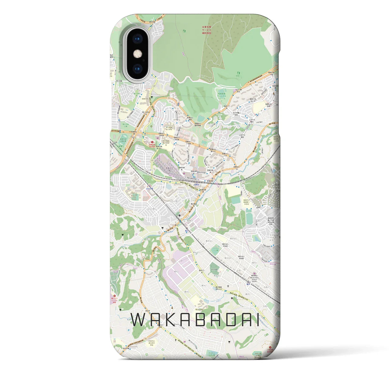 【若葉台(神奈川県)】地図柄iPhoneケース(バックカバータイプ)