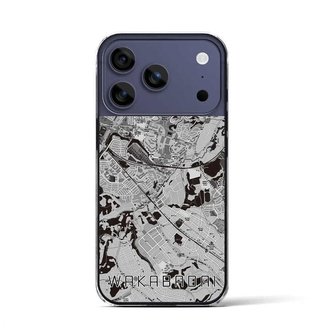 【若葉台(神奈川県)】地図柄iPhoneケース(クリアタイプ)