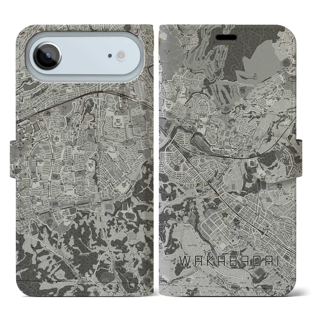 【若葉台(神奈川県)】地図柄iPhoneケース(手帳タイプ)