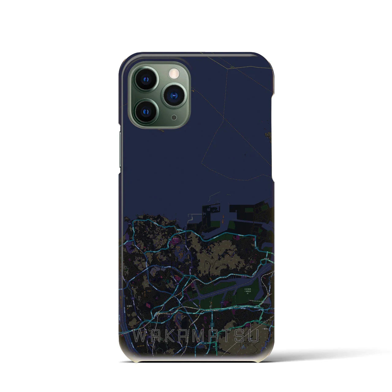【若松(福岡県)】地図柄iPhoneケース(バックカバータイプ)