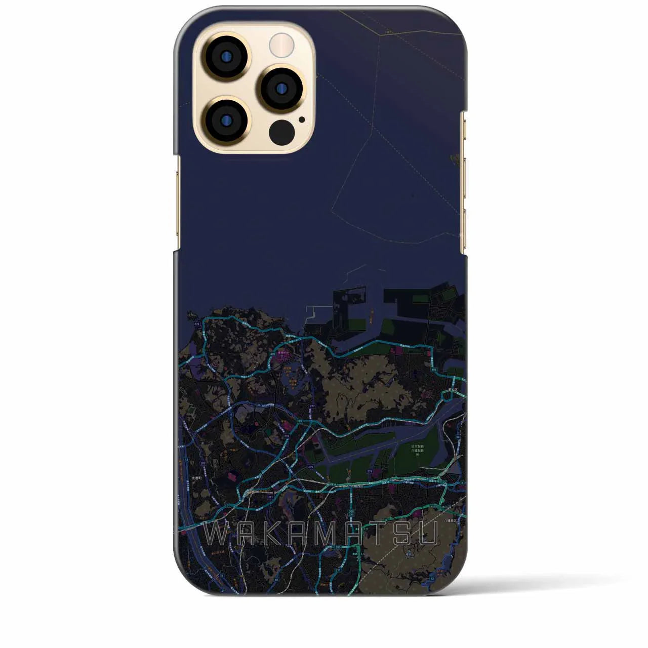 【若松(福岡県)】地図柄iPhoneケース(バックカバータイプ)