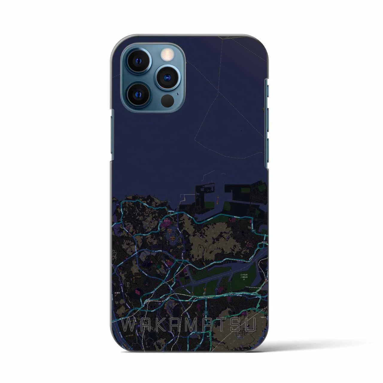 【若松(福岡県)】地図柄iPhoneケース(バックカバータイプ)