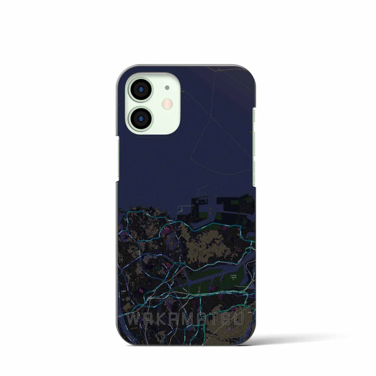 【若松(福岡県)】地図柄iPhoneケース(バックカバータイプ)