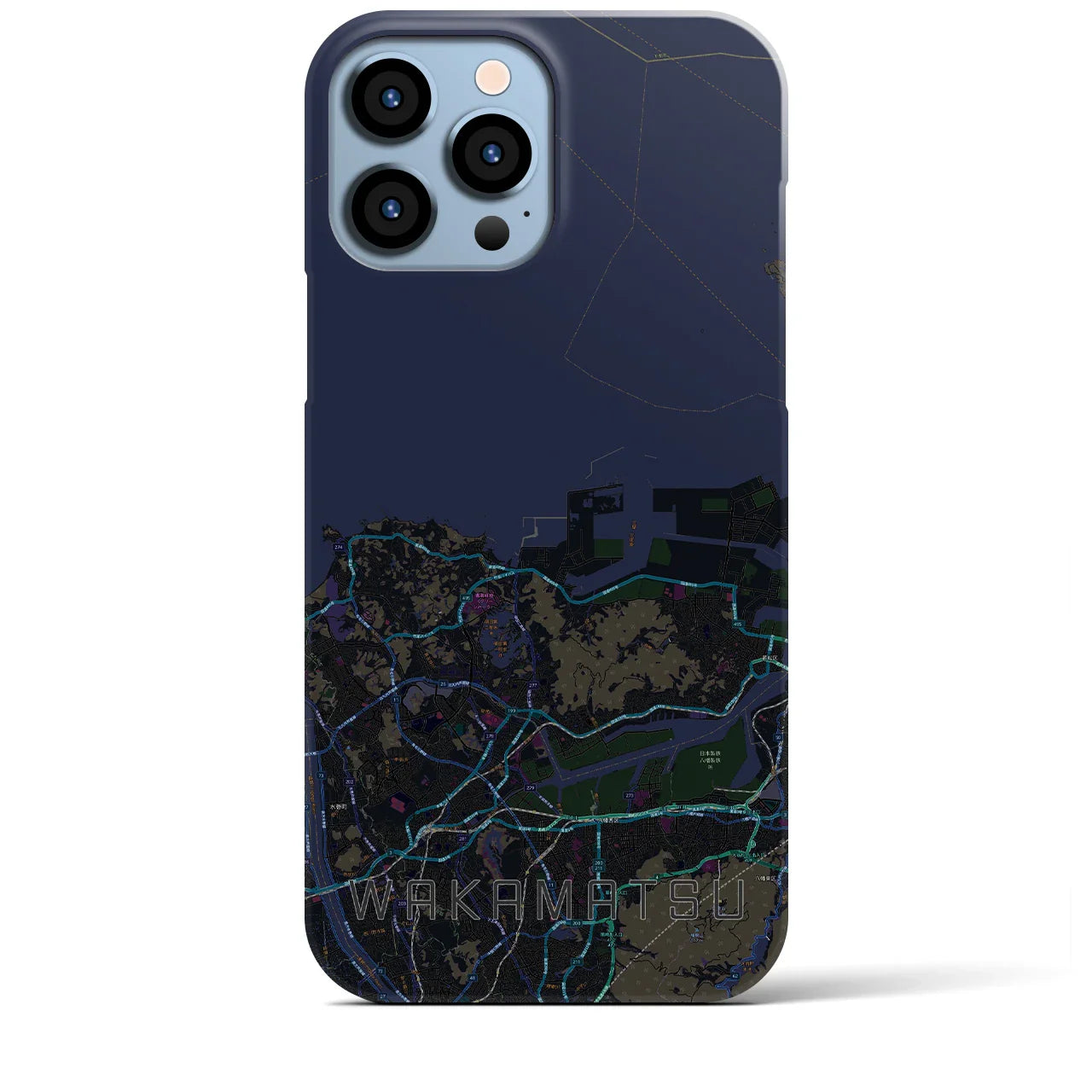 【若松(福岡県)】地図柄iPhoneケース(バックカバータイプ)