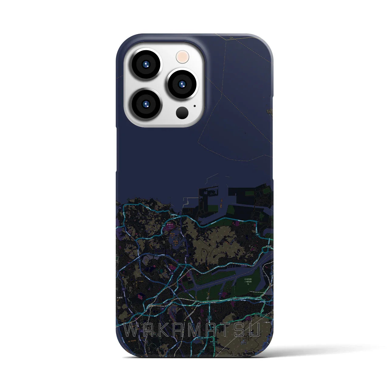【若松(福岡県)】地図柄iPhoneケース(バックカバータイプ)
