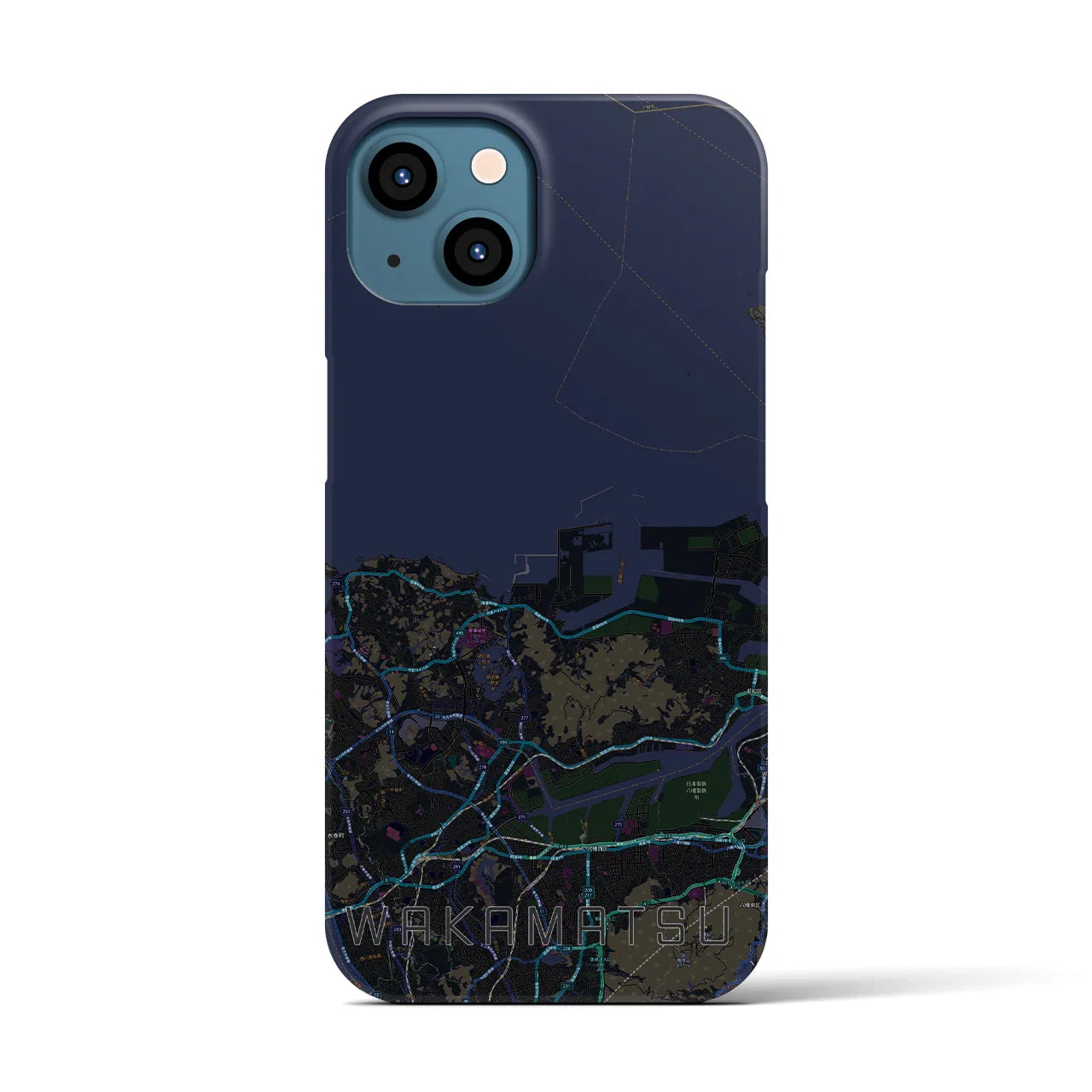 【若松(福岡県)】地図柄iPhoneケース(バックカバータイプ)