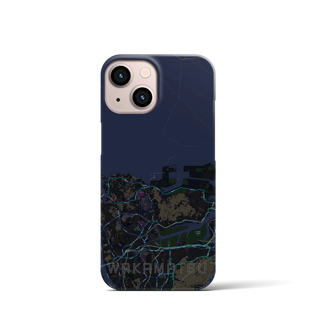 【若松(福岡県)】地図柄iPhoneケース(バックカバータイプ)