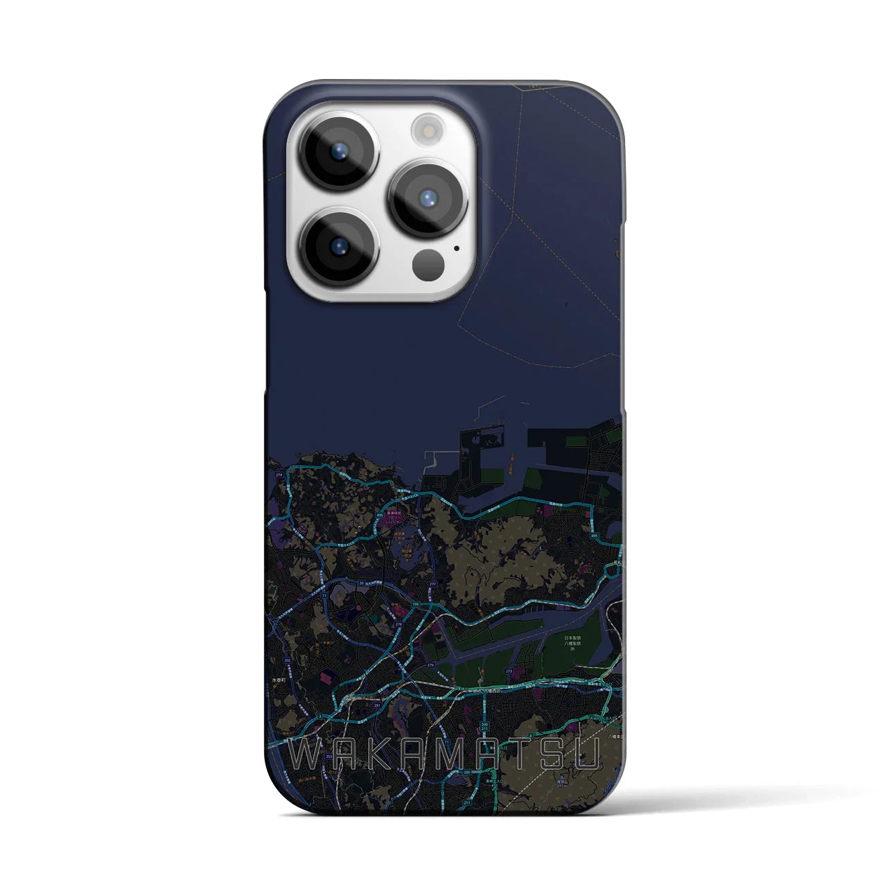 【若松(福岡県)】地図柄iPhoneケース(バックカバータイプ)