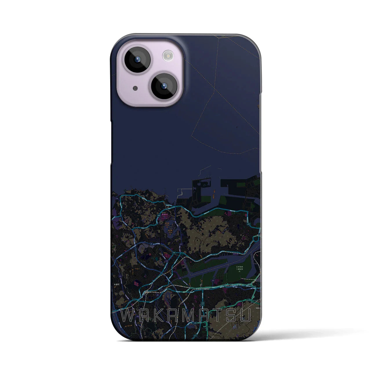 【若松(福岡県)】地図柄iPhoneケース(バックカバータイプ)
