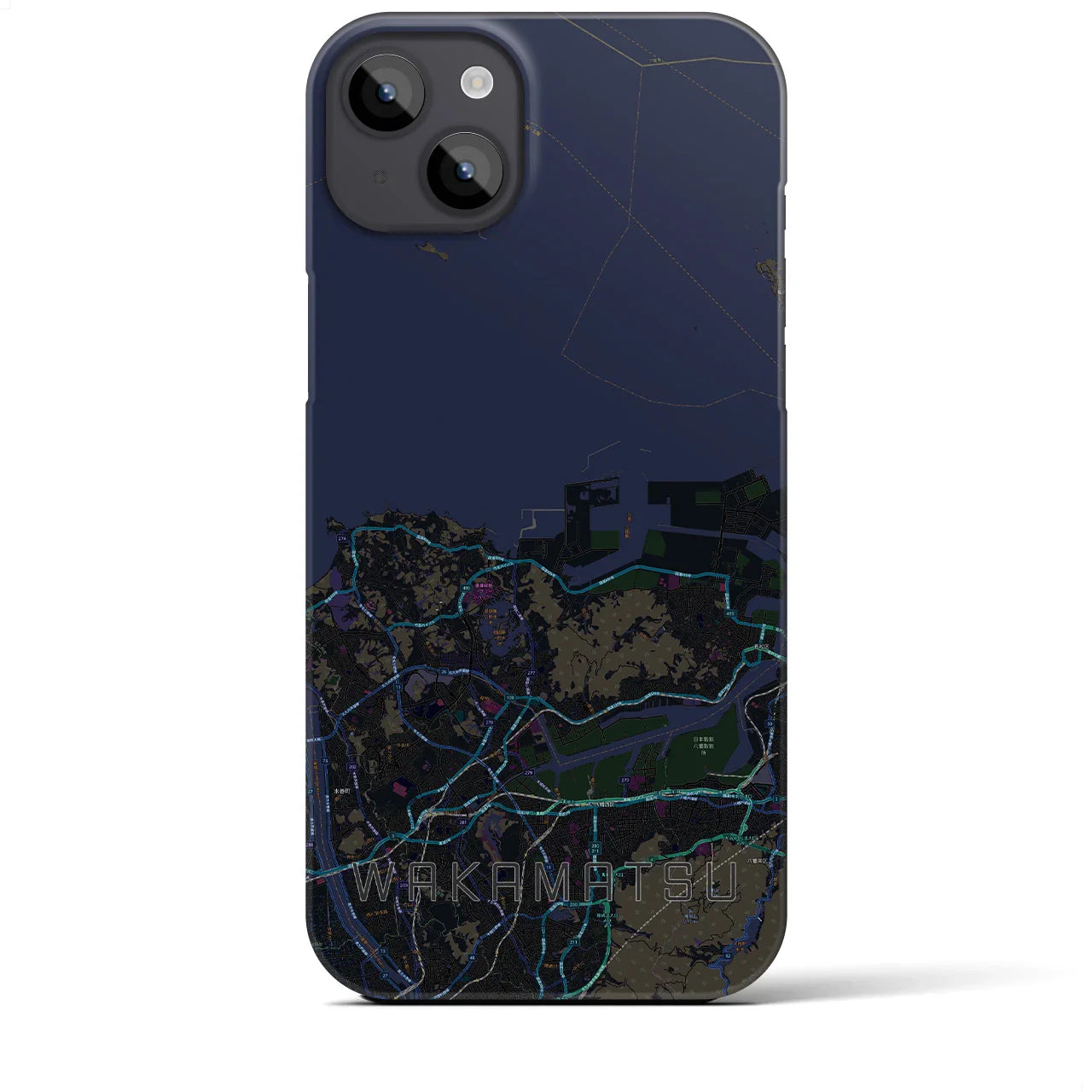 【若松(福岡県)】地図柄iPhoneケース(バックカバータイプ)