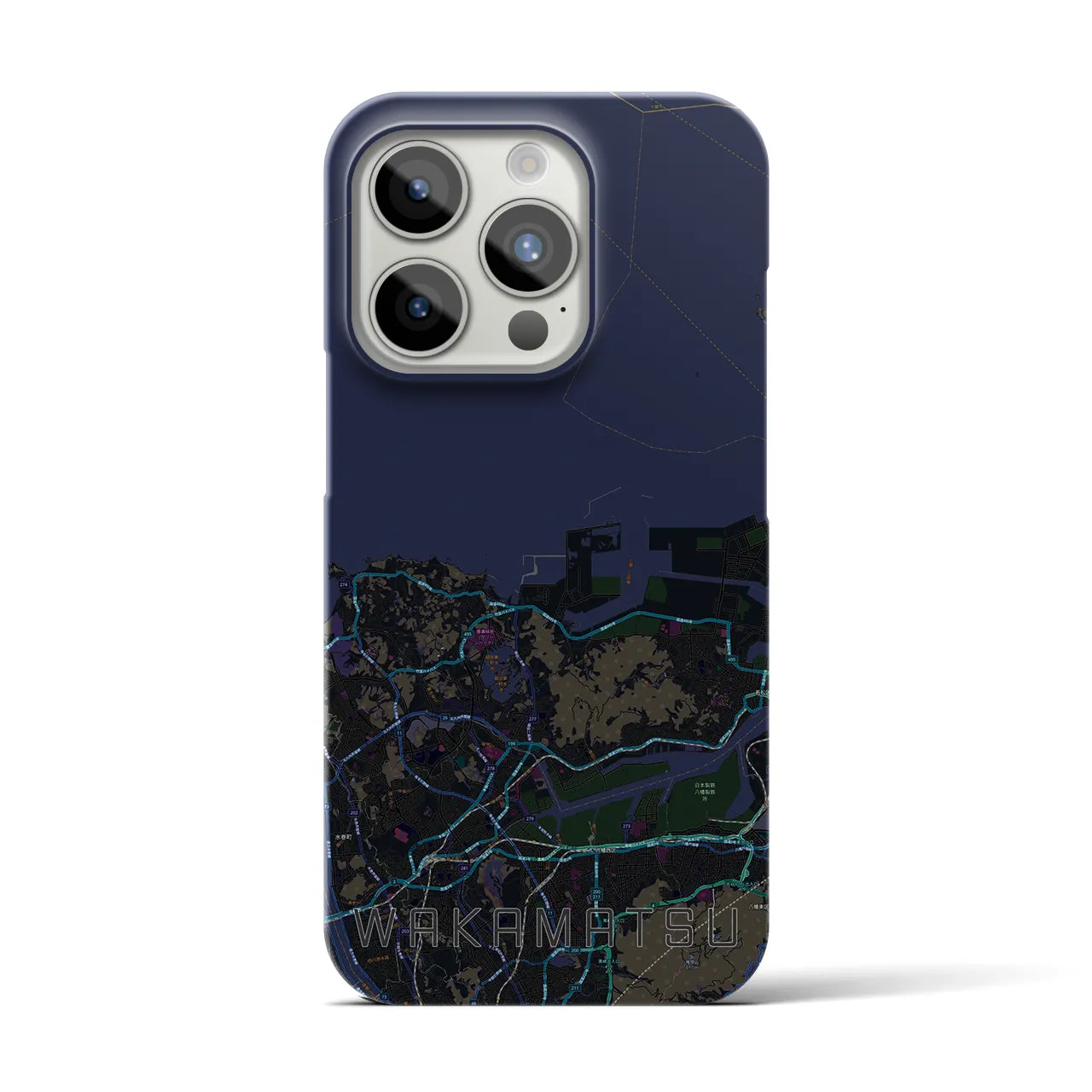 【若松(福岡県)】地図柄iPhoneケース(バックカバータイプ)