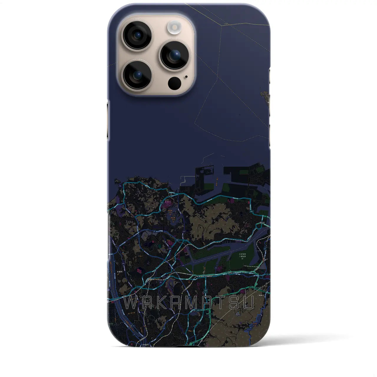 【若松(福岡県)】地図柄iPhoneケース(バックカバータイプ)
