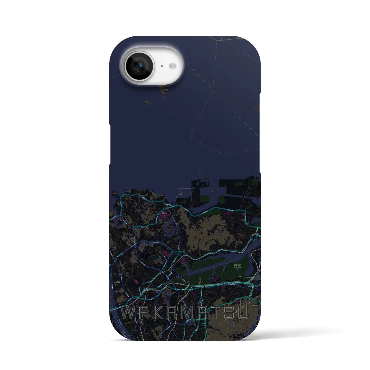 【若松(福岡県)】地図柄iPhoneケース(バックカバータイプ)