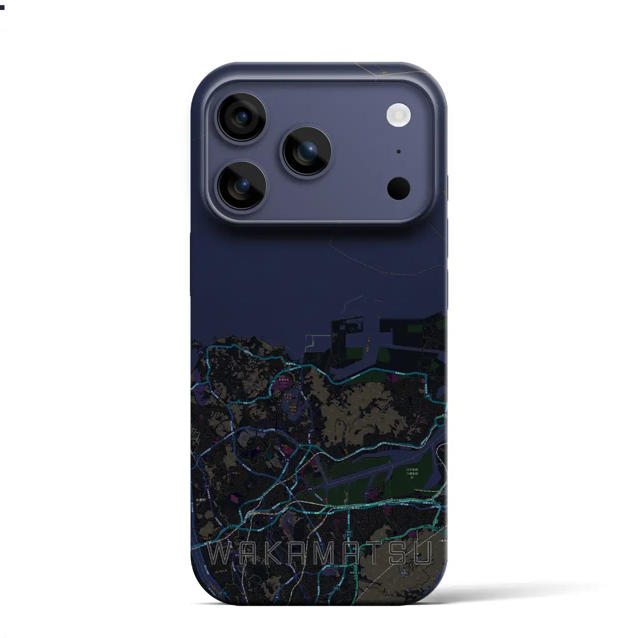 【若松(福岡県)】地図柄iPhoneケース(バックカバータイプ)