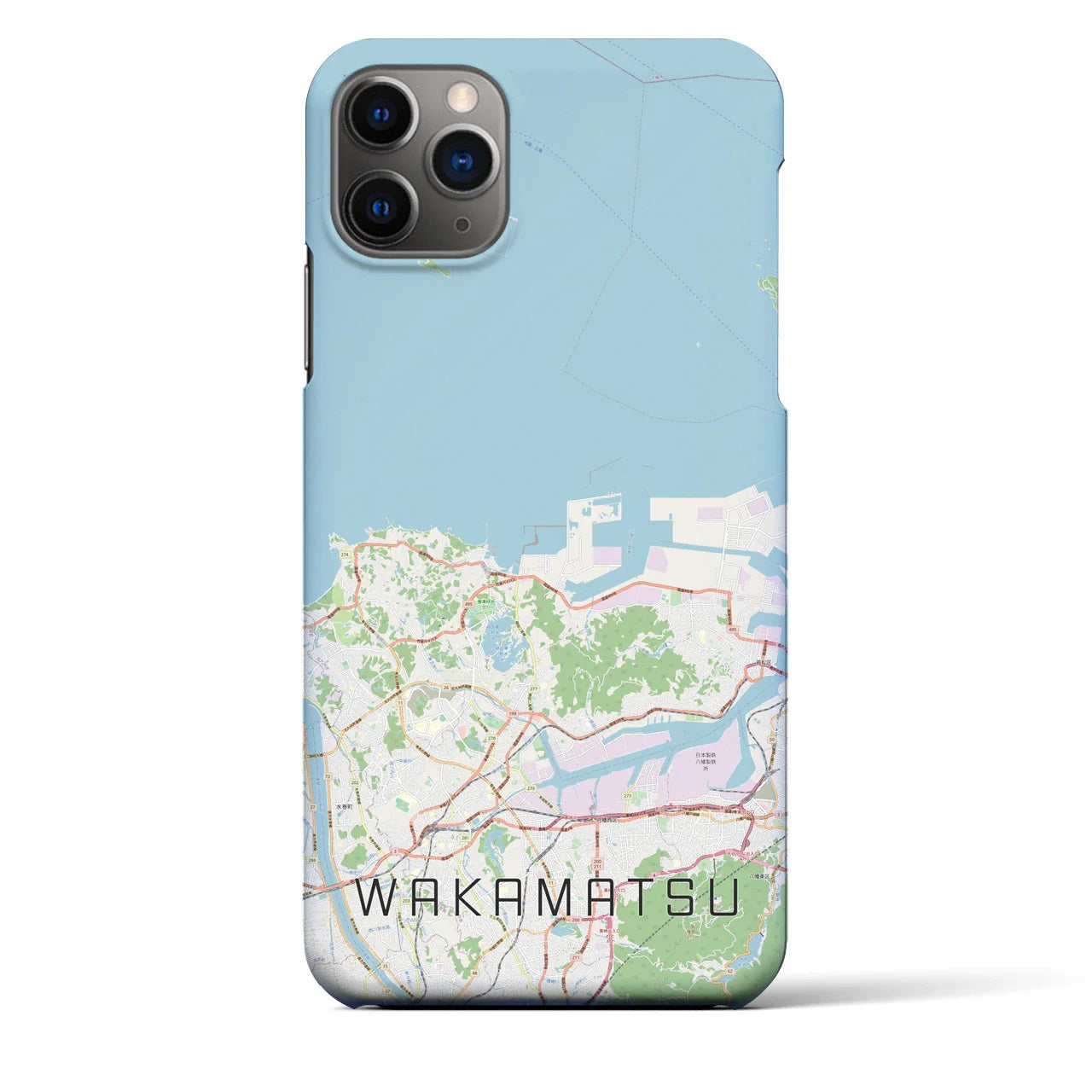 【若松(福岡県)】地図柄iPhoneケース(バックカバータイプ)