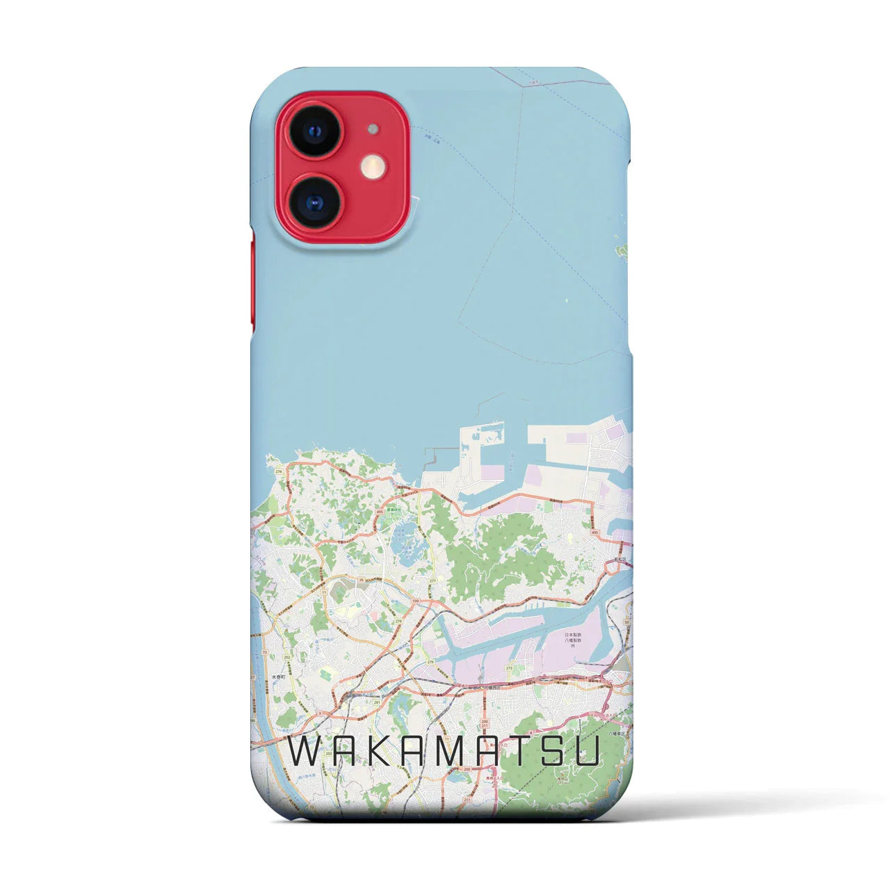 【若松(福岡県)】地図柄iPhoneケース(バックカバータイプ)