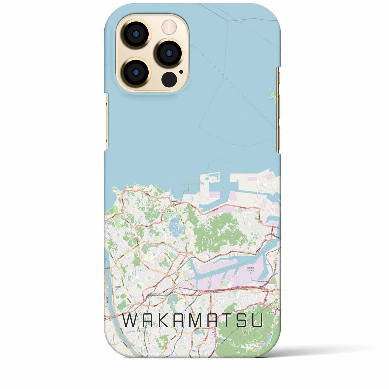 【若松(福岡県)】地図柄iPhoneケース(バックカバータイプ)