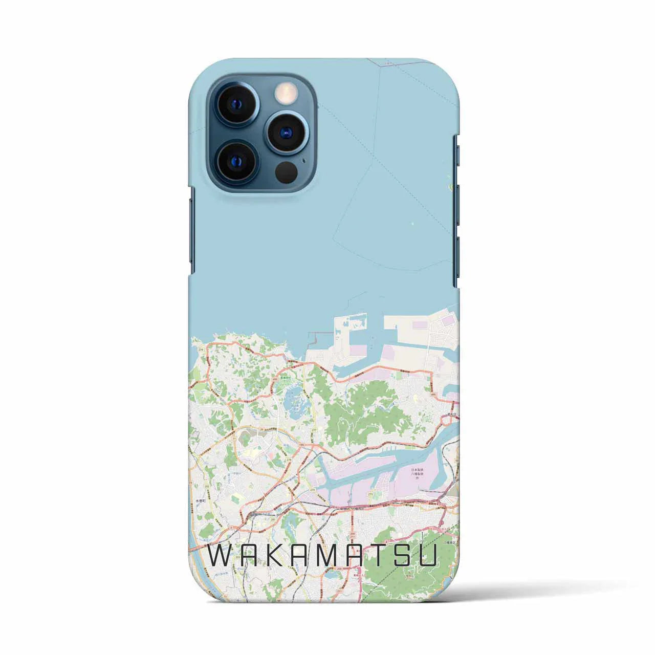 【若松(福岡県)】地図柄iPhoneケース(バックカバータイプ)