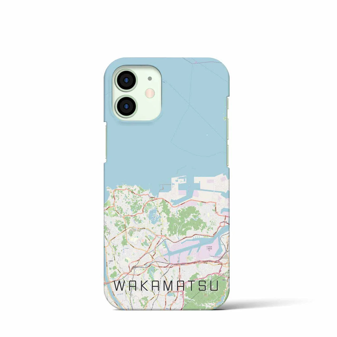 【若松(福岡県)】地図柄iPhoneケース(バックカバータイプ)