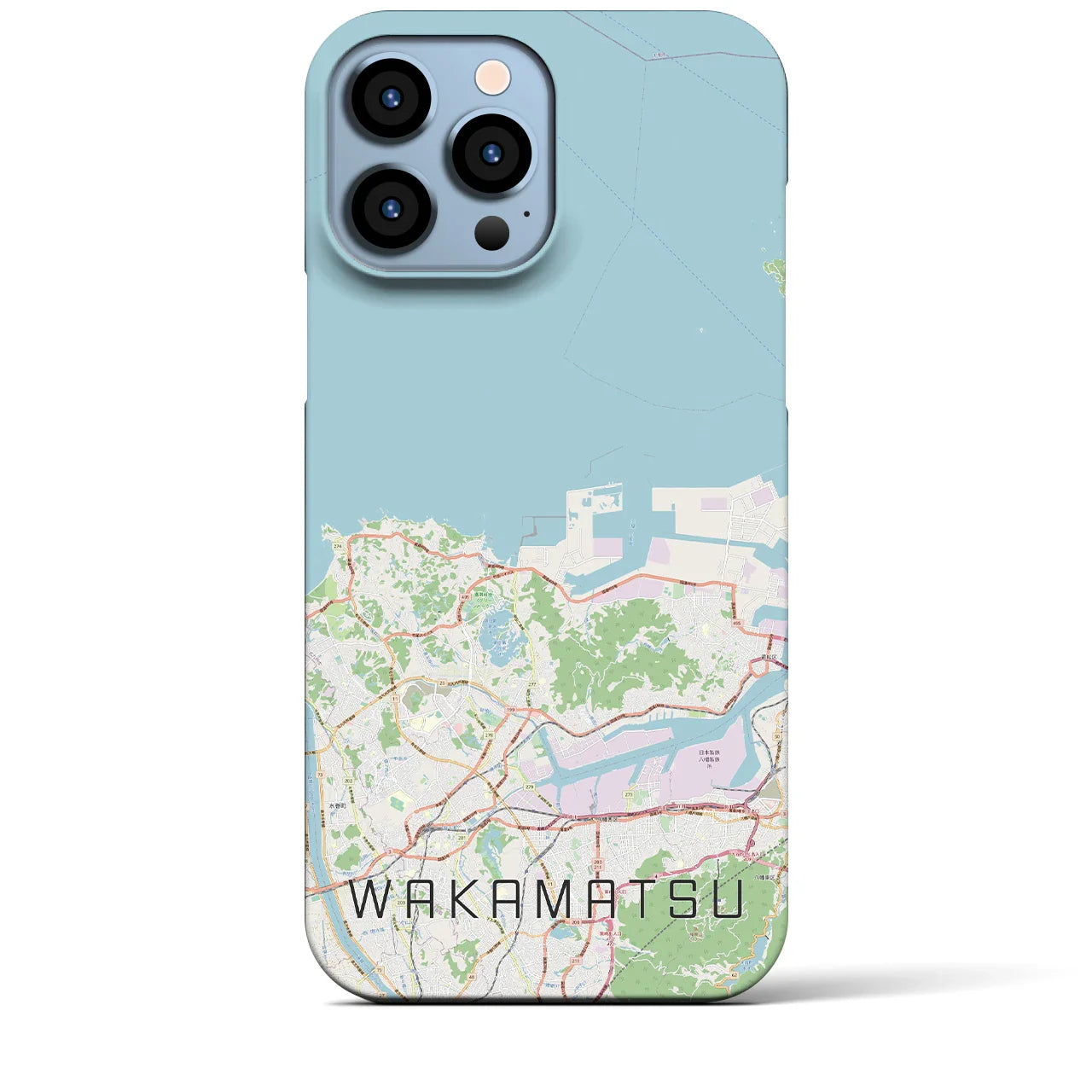 【若松(福岡県)】地図柄iPhoneケース(バックカバータイプ)