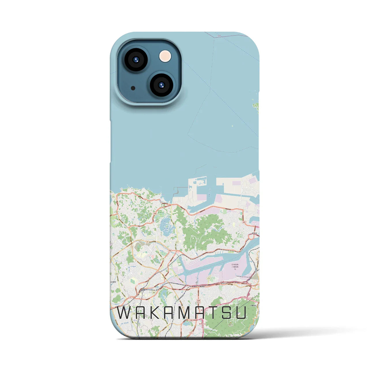【若松(福岡県)】地図柄iPhoneケース(バックカバータイプ)