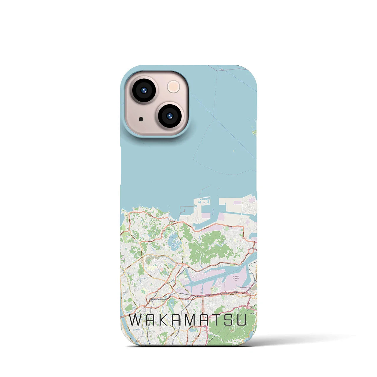 【若松(福岡県)】地図柄iPhoneケース(バックカバータイプ)
