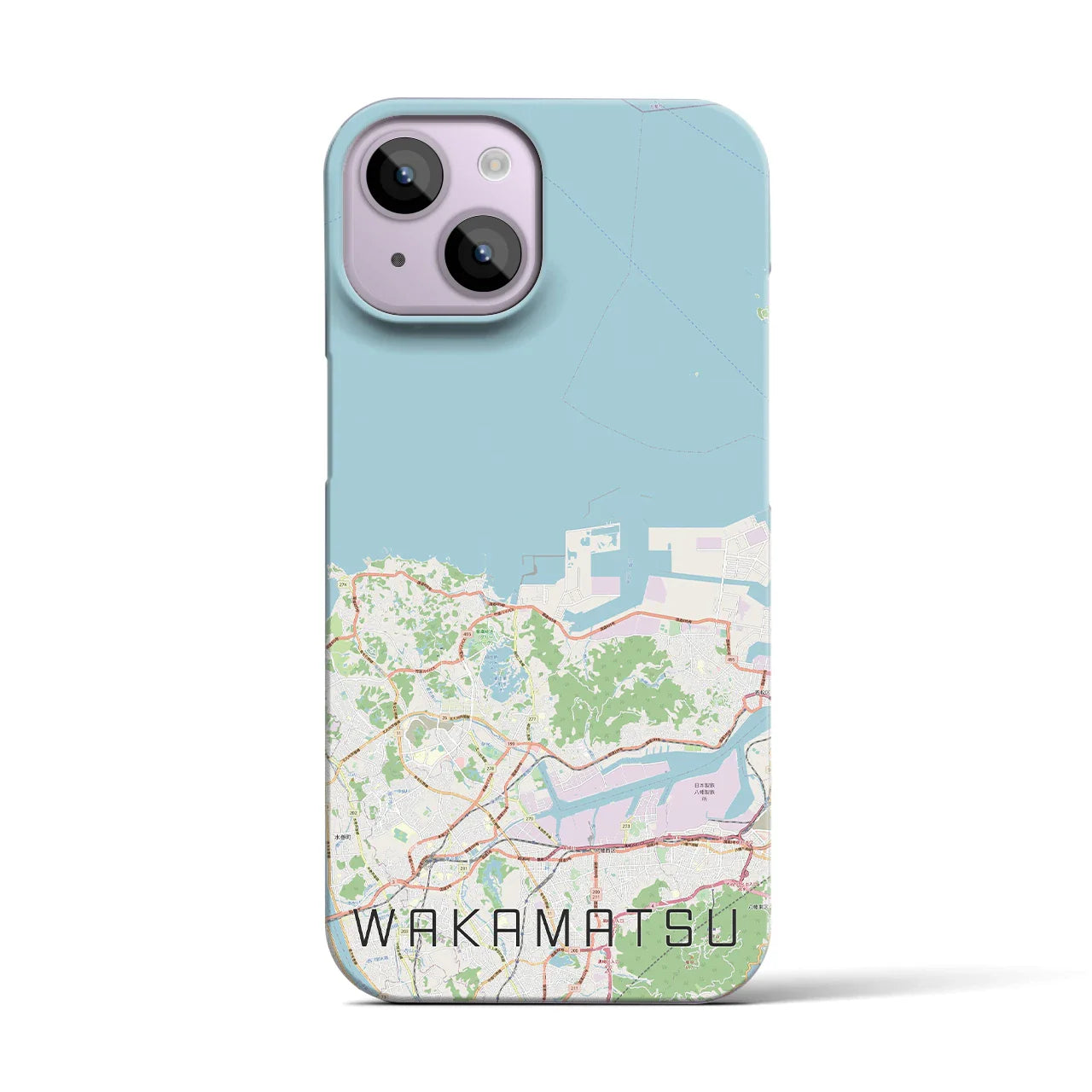 【若松(福岡県)】地図柄iPhoneケース(バックカバータイプ)