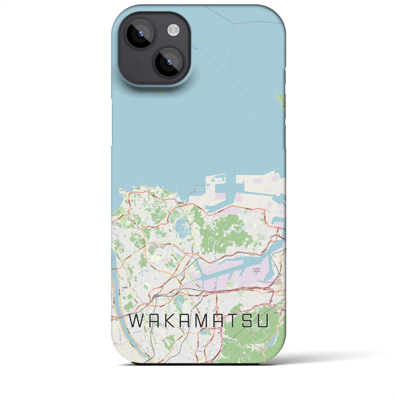 【若松(福岡県)】地図柄iPhoneケース(バックカバータイプ)