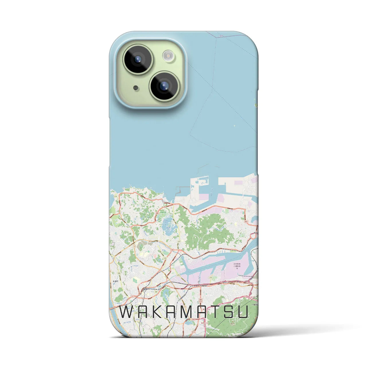 【若松(福岡県)】地図柄iPhoneケース(バックカバータイプ)