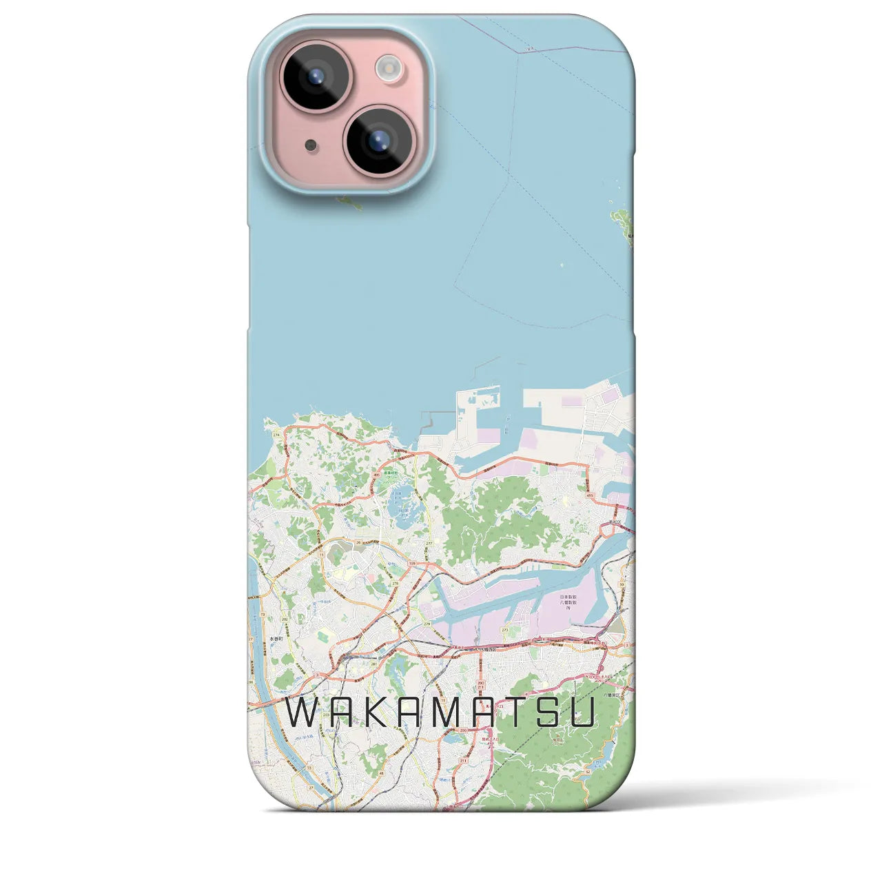 【若松(福岡県)】地図柄iPhoneケース(バックカバータイプ)