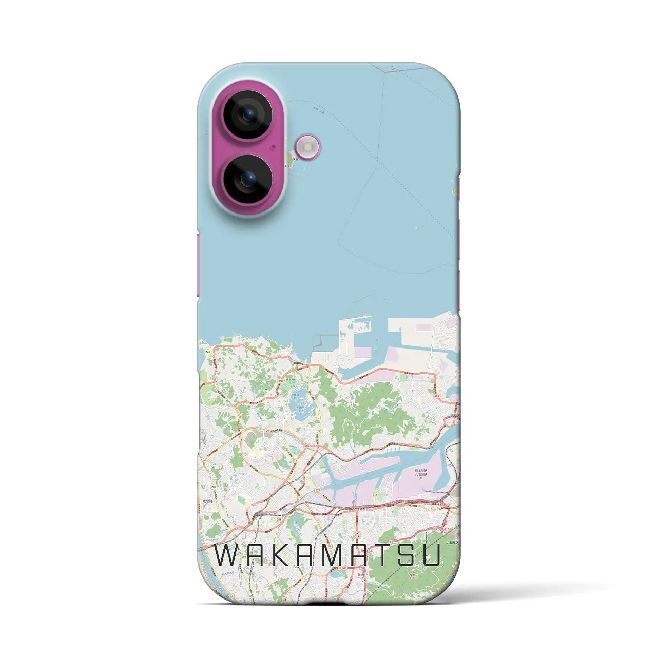 【若松(福岡県)】地図柄iPhoneケース(バックカバータイプ)