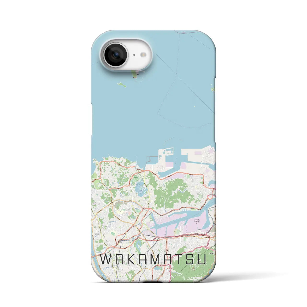 【若松(福岡県)】地図柄iPhoneケース(バックカバータイプ)