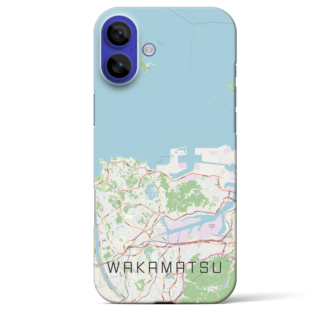 【若松(福岡県)】地図柄iPhoneケース(バックカバータイプ)ナチュラル・iPhone 16 Pro Max 用