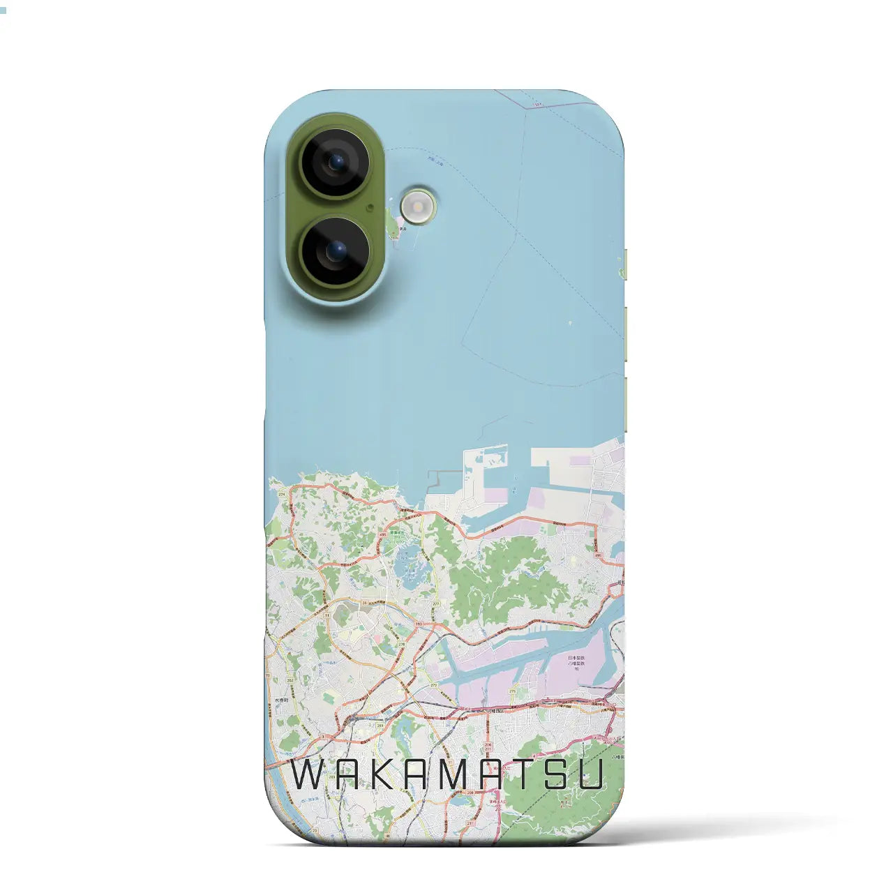 【若松(福岡県)】地図柄iPhoneケース(バックカバータイプ)