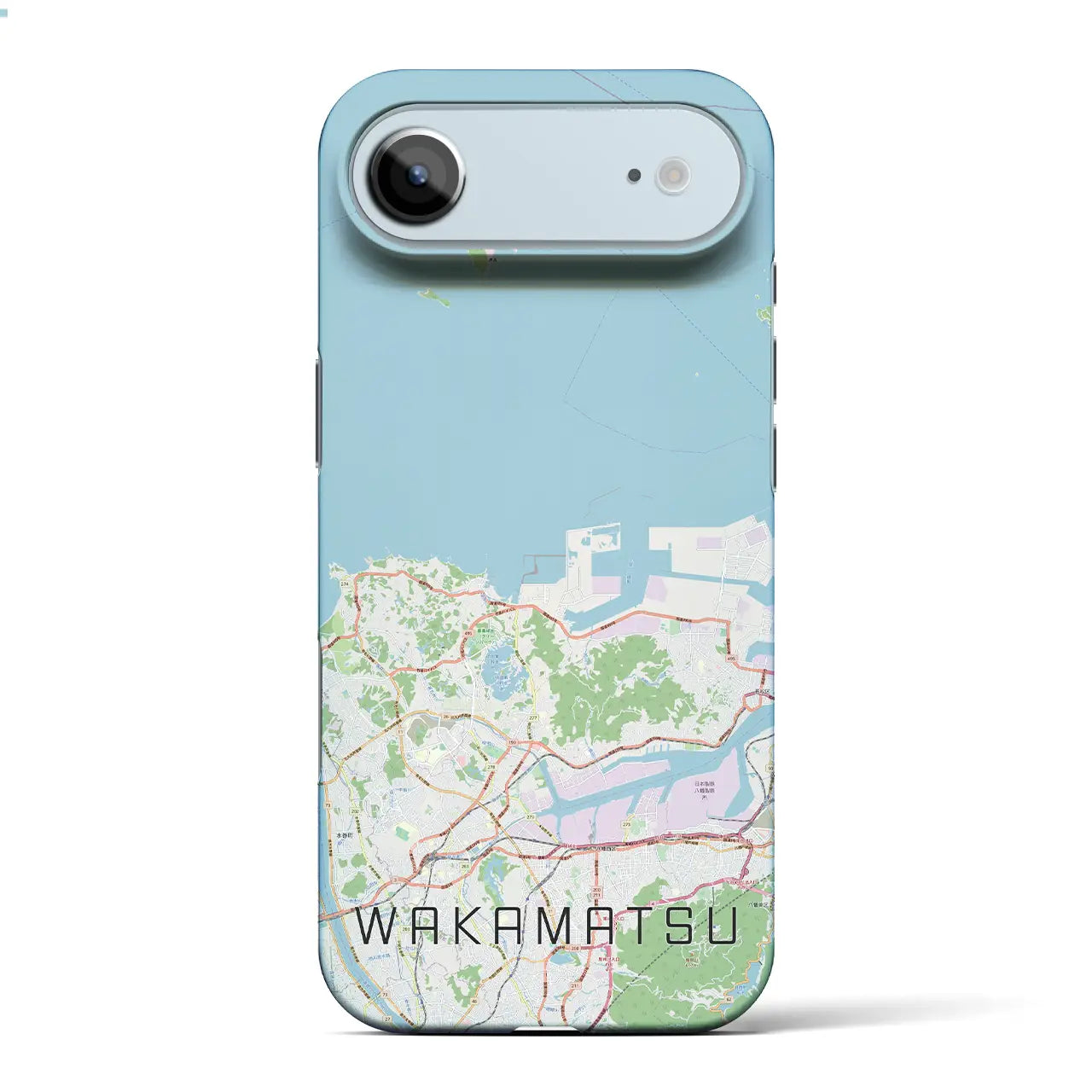 【若松(福岡県)】地図柄iPhoneケース(バックカバータイプ)