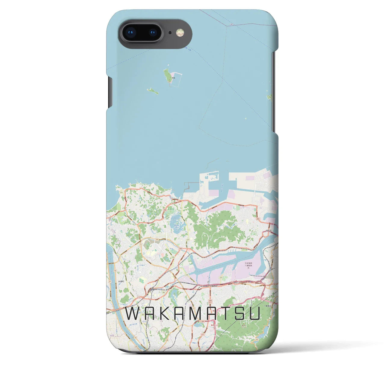 【若松(福岡県)】地図柄iPhoneケース(バックカバータイプ)